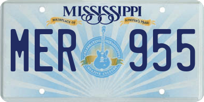 MS license plate MER955