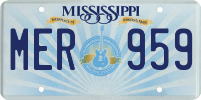 MS license plate MER959