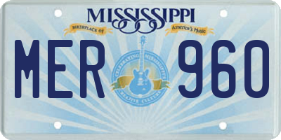 MS license plate MER960