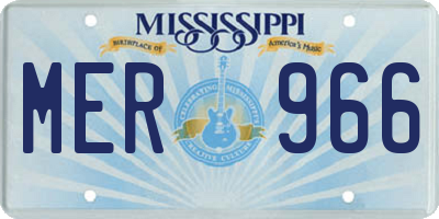 MS license plate MER966