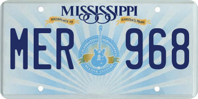 MS license plate MER968
