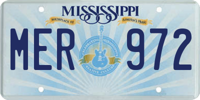 MS license plate MER972