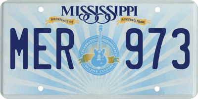 MS license plate MER973