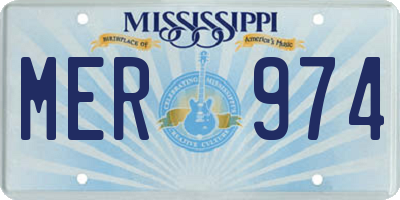 MS license plate MER974