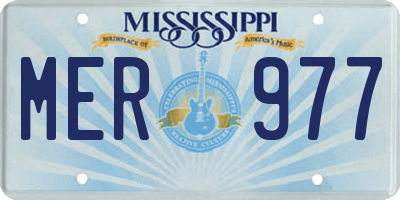 MS license plate MER977