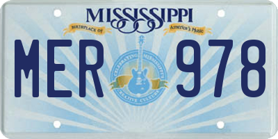 MS license plate MER978