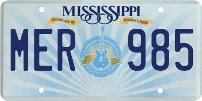MS license plate MER985