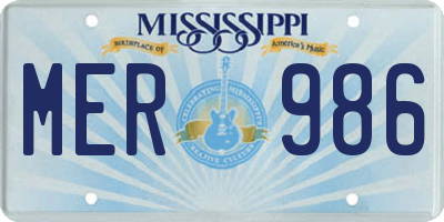 MS license plate MER986