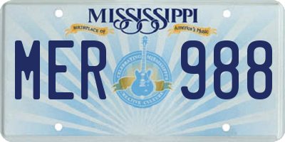 MS license plate MER988