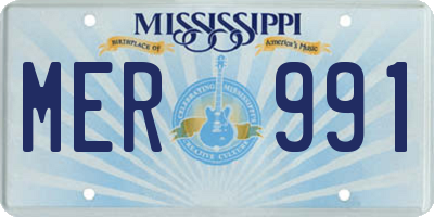 MS license plate MER991