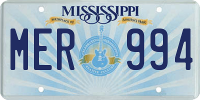 MS license plate MER994