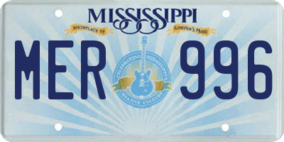 MS license plate MER996