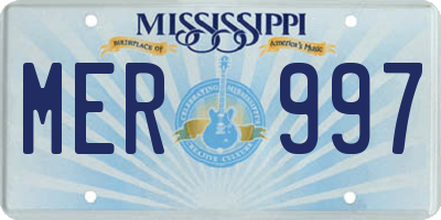 MS license plate MER997