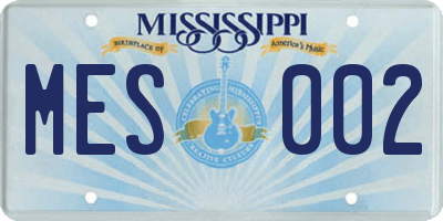 MS license plate MES002
