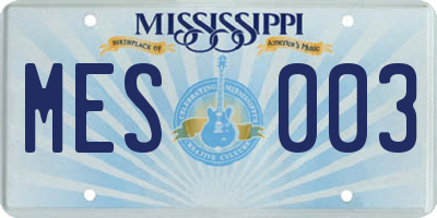 MS license plate MES003
