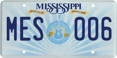 MS license plate MES006