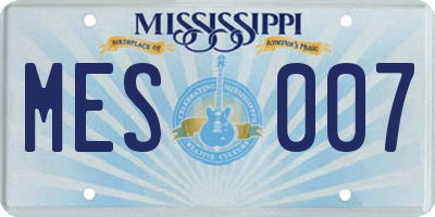 MS license plate MES007