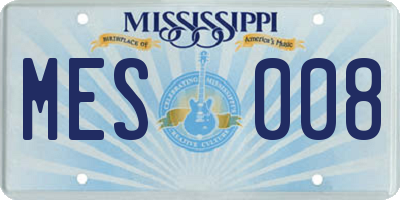 MS license plate MES008