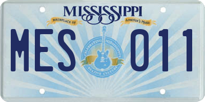 MS license plate MES011