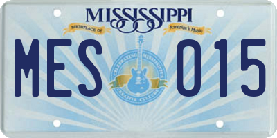 MS license plate MES015