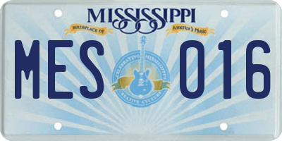 MS license plate MES016