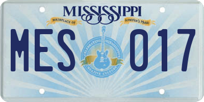 MS license plate MES017