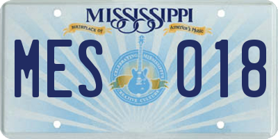 MS license plate MES018