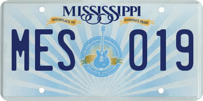 MS license plate MES019