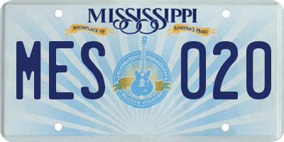 MS license plate MES020