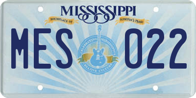 MS license plate MES022