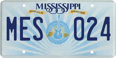 MS license plate MES024