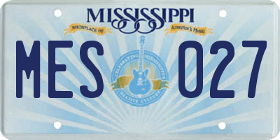 MS license plate MES027