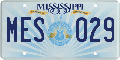 MS license plate MES029