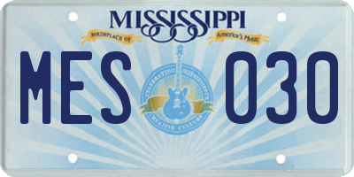 MS license plate MES030