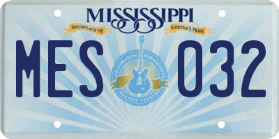 MS license plate MES032