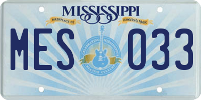 MS license plate MES033