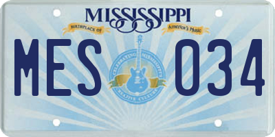 MS license plate MES034