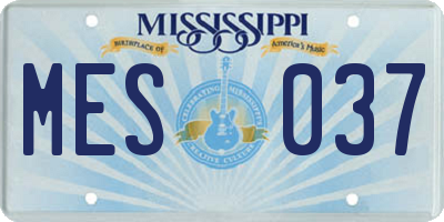 MS license plate MES037