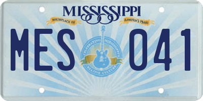 MS license plate MES041
