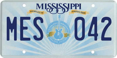 MS license plate MES042