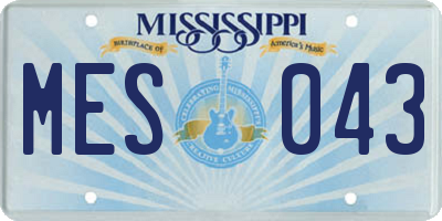 MS license plate MES043
