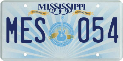MS license plate MES054
