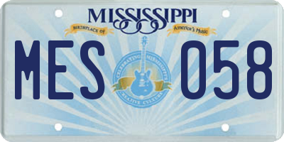 MS license plate MES058