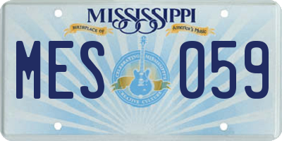 MS license plate MES059