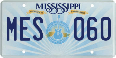 MS license plate MES060