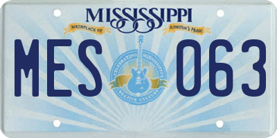 MS license plate MES063