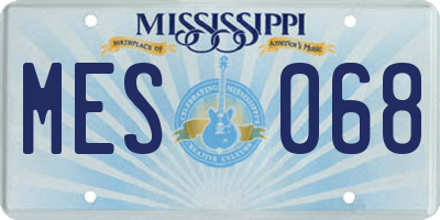 MS license plate MES068