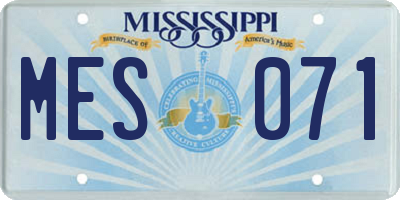 MS license plate MES071