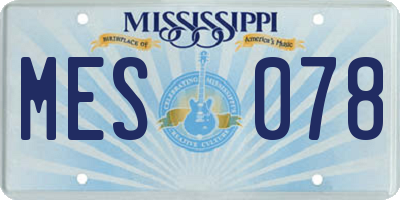 MS license plate MES078