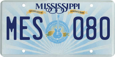 MS license plate MES080